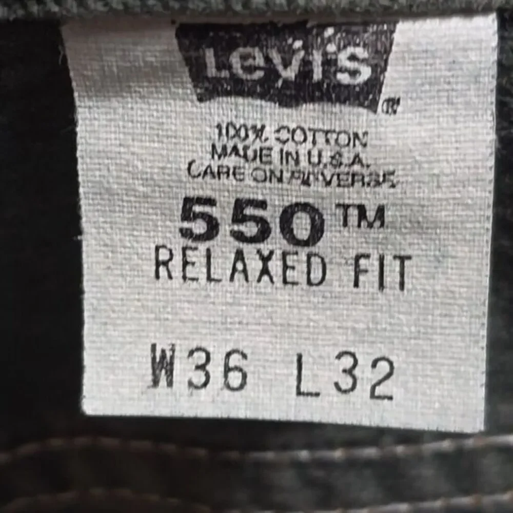 VTG Levi's 550 Relaxed Fit Jeans Mens Orange Tab Made in USA Green *35x33 Actual